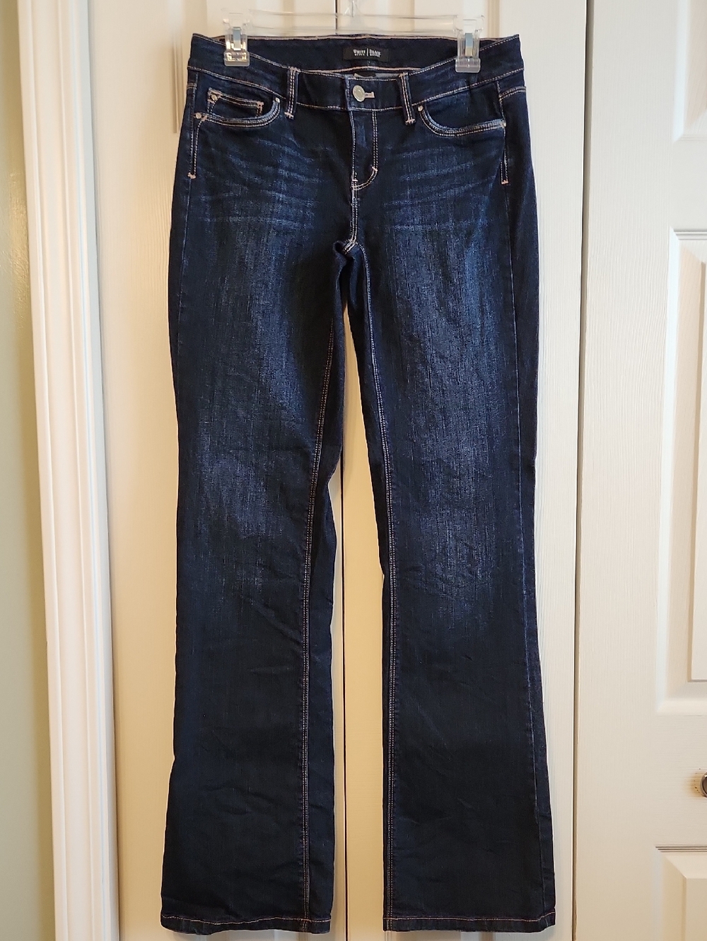 White House Black Market Dark Blue Contour Boot Leg Jeans Size 2R